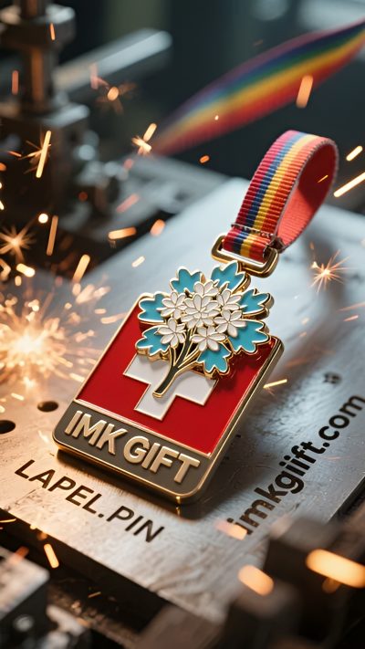 in995-Die-Inspiration-des-Lebens-zwischen-den-roten-und-weißen-Kreuzen-der-Kodex-des-Mutes-den-der-Edelweiß-Gepäckanhänger-vermittelt